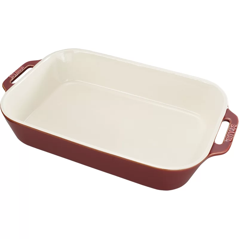 STAUB 40511-889 Ceramics Rectangular Baking Dish, 13×9-inch, Rustic Red