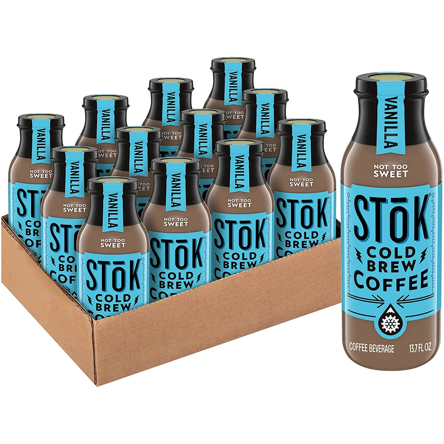 SToK Cold Brew Coffee Vanilla 13.7 oz Bottle (Pack of 12)