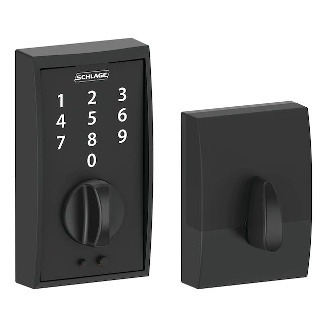 Schlage Touch Century Matte Black Electronic Deadbolt Lock Lighted Keypad Touchscreen