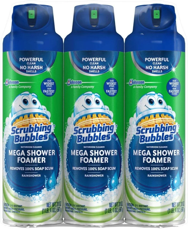 Scrubbing Bubbles Mega Shower Foamer, Ultra Cling Bulk Bathroom Cleaner 20 Oz 3 Pack