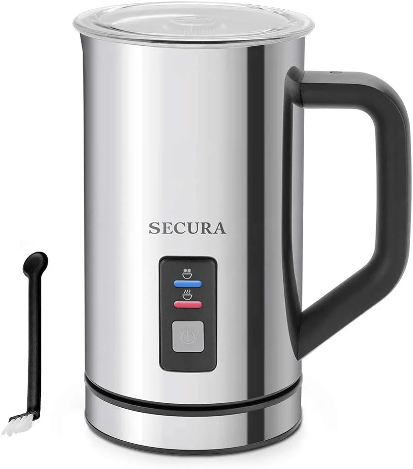 Secura Milk Frother, Electric Milk Steamer Stainless Steel, 8.4oz/250ml Automatic Hot and Cold Foam Maker and Milk Warmer for Latte, Cappuccinos, Macchiato, 120V