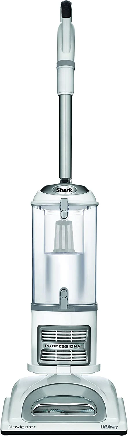 Shark NV356E S2 Navigator Lift-Away Professional Upright Vacuum with Swivel Steering, HEPA Filter, XL Dust Cup, Pet Power Brush, Dusting Brush, and Crevice Tool, Perfect for Pet Hair, White/Silver