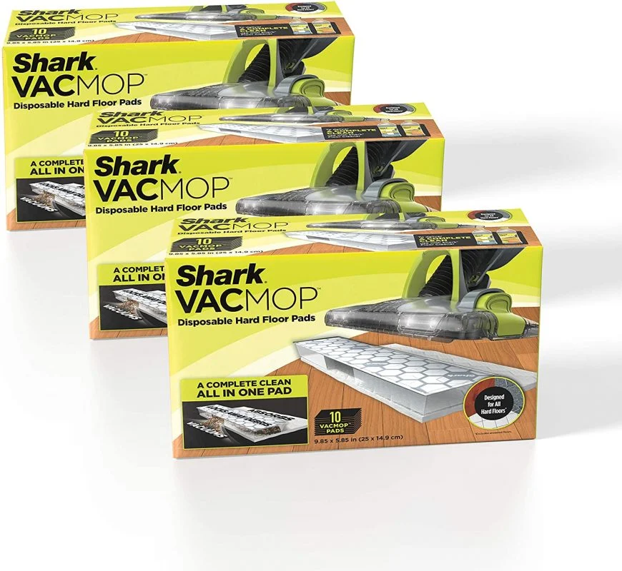 Shark VACMOP Disposable Hard Floor Vacuum and Mop Pad Refills White, 30ct