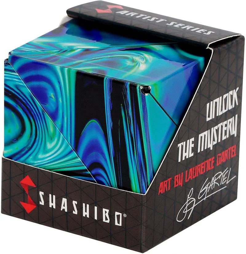 Shashibo Shifting Box, with 36 Rare Earth Magnets – 3D Magic Cube, Mystic Ocean