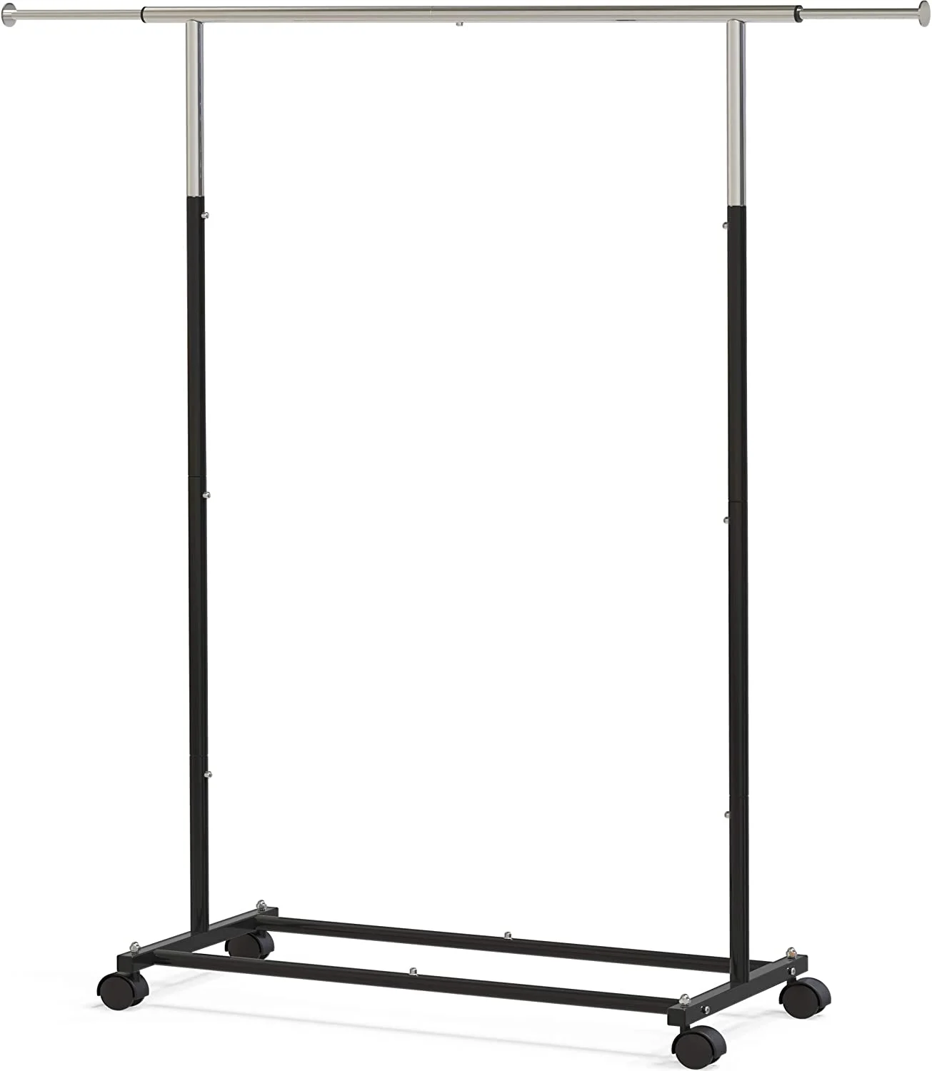 Simple Houseware Standard Rod Garment Rack, Black