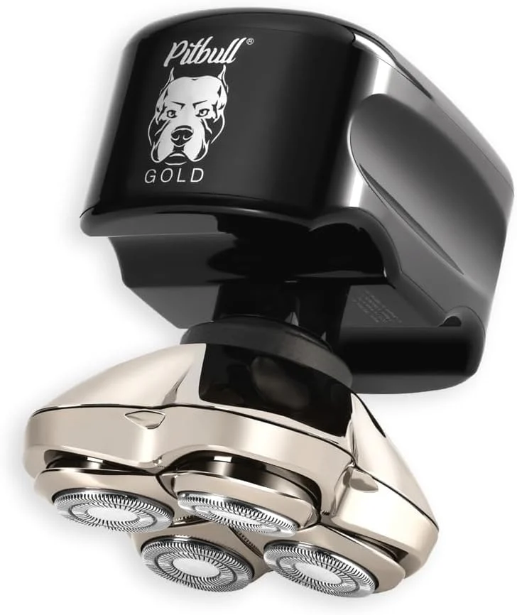 Skull Shaver Pitbull Gold PRO Head & Face Shaver – Premium Cordless Electric Shaver – for Wet & Dry Shaving – Features LED Battery Display – Comes with Travel Pouch