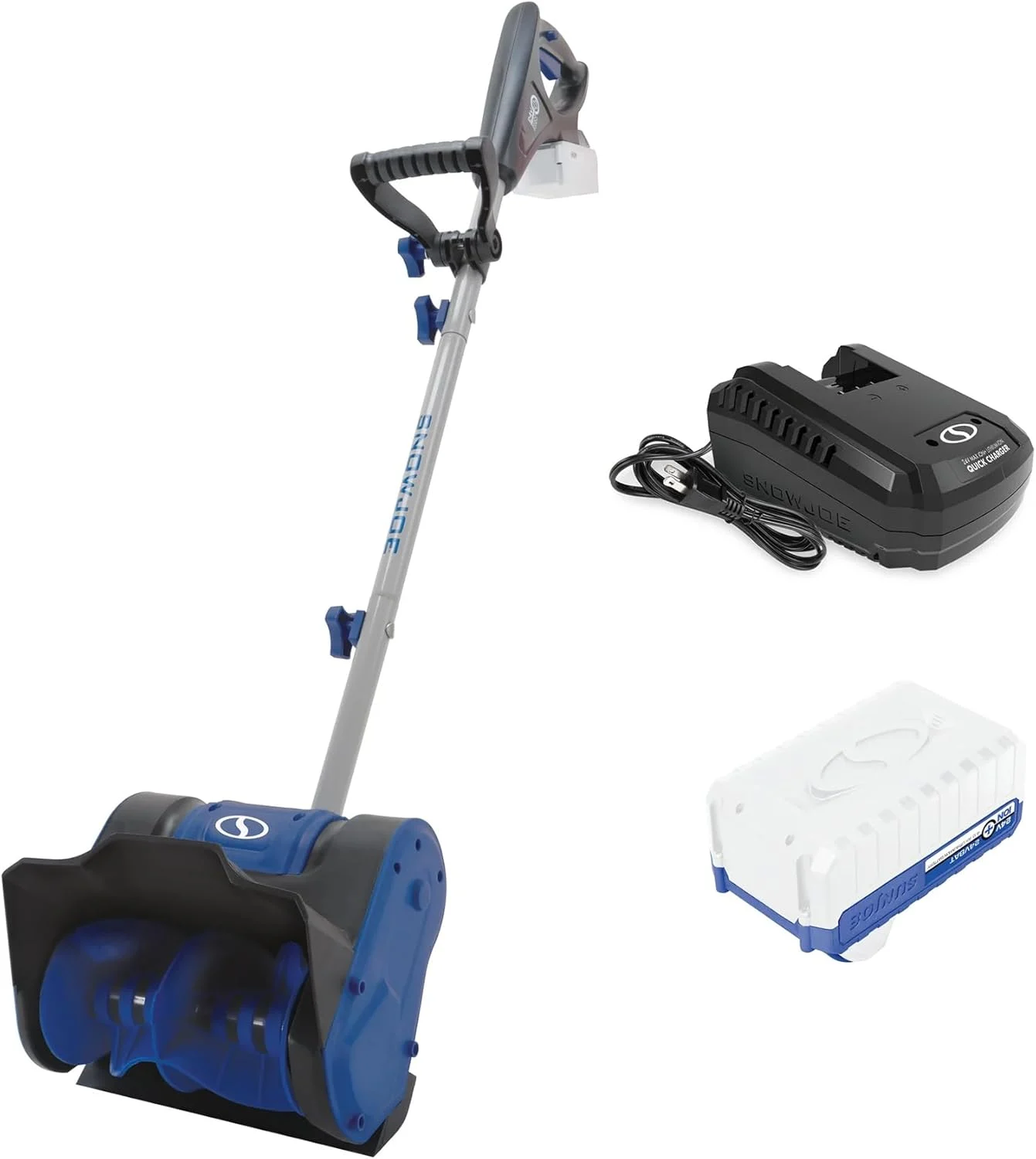 Snow Joe 24V Cordless Electric Shovel Kit w/ 4Ah Battery & Charger, 10″ Clearing Width, 210W Motor – Portable, Lightweight, Fast Ice & Snow Removal for Deck, Patio, Driveway, 24V-SS10