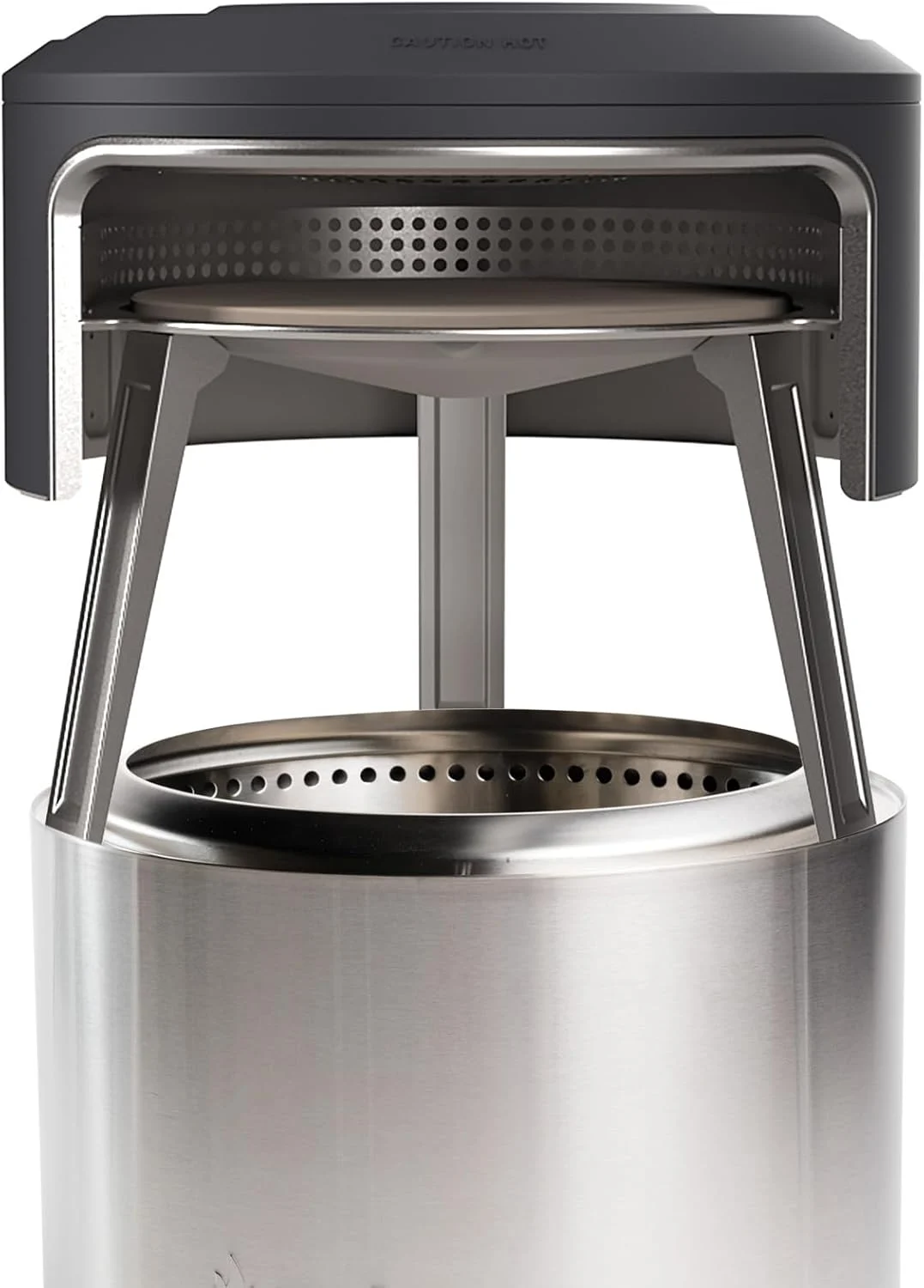 Solo Stove Bonfire Pi Fire Pizza Oven Accessory for Bonfire Fire Pit, Incl. Carry Case & Cordierite Pizza Stone, Wood Burning Assembly, Stainless Steel, (H x Dia) 16.9 x 19.3 in, 19.6 lbs