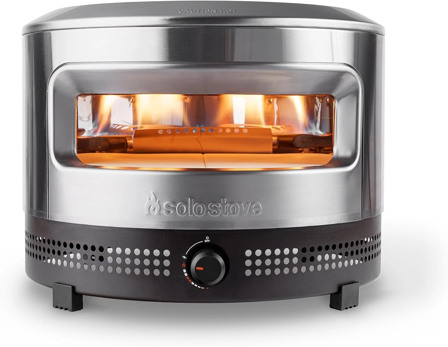 Solo Stove Pi Prime Pizza Oven Outdoor – Gas Pizza Oven Propane – Portable with Cordierite Stone Cooking Surface – Demi-Dome Design – Wide-Mouthed Opening – Stainless Steel