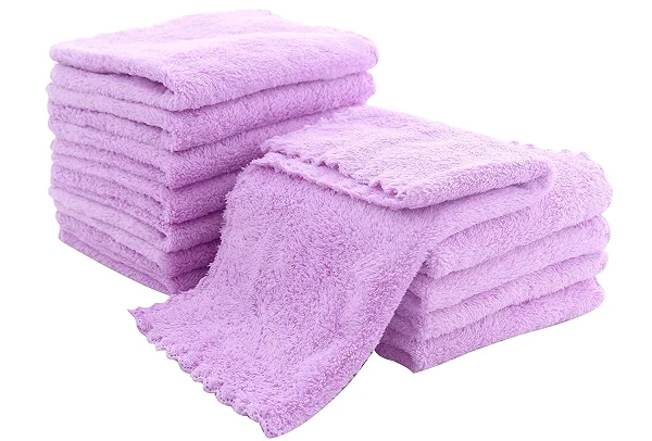 Spotted Play Baby Washcloths, 12 Piece (Violet Purple)