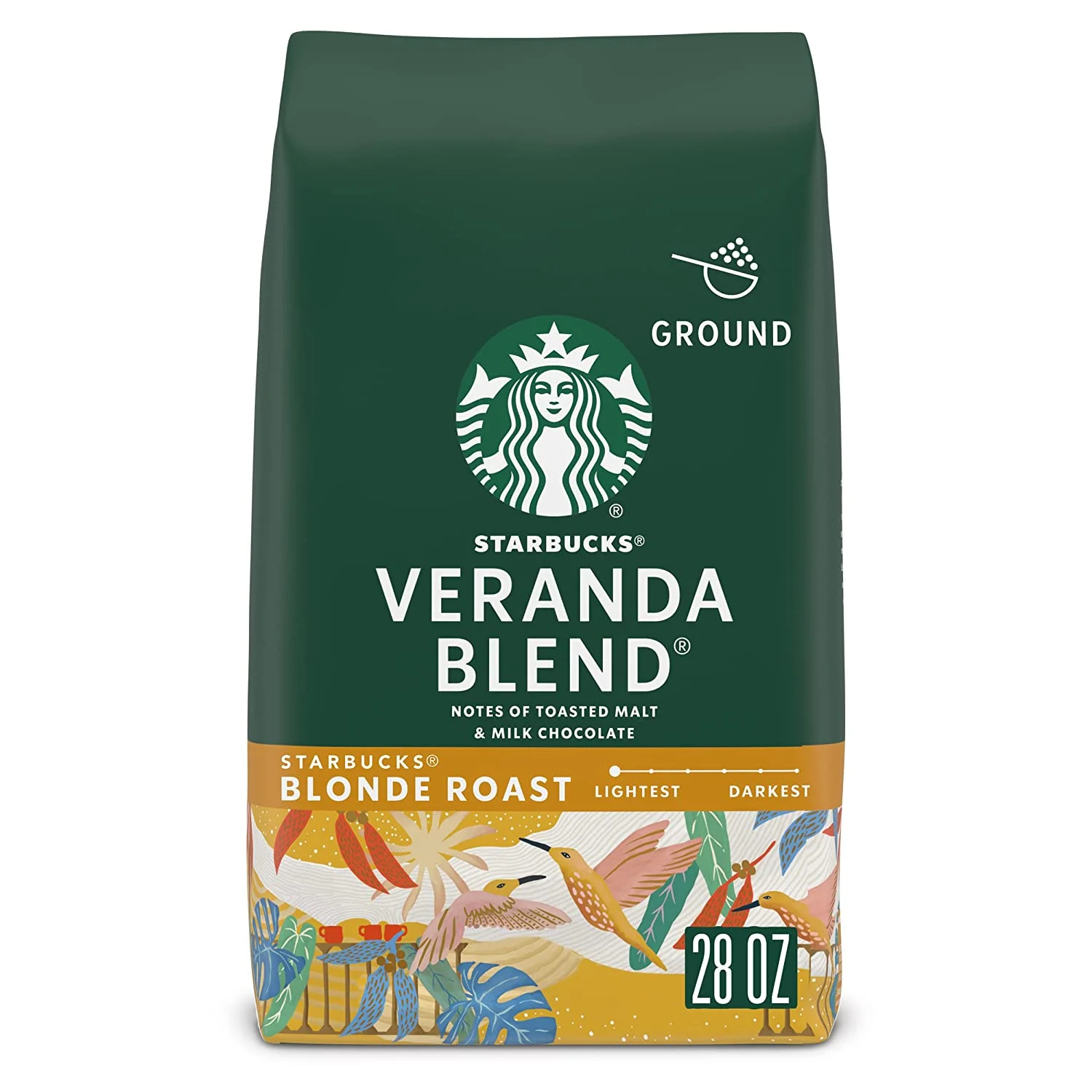 Starbucks Blonde Roast Ground Coffee Veranda Blend 1 bag (28 oz.) (Package May Vary)