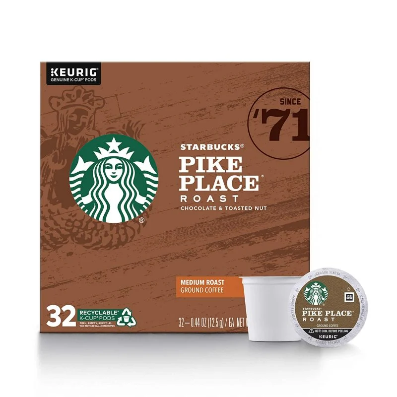 Starbucks Medium Roast K-Cup Coffee Pods, Pike Place Roast (32 pods)