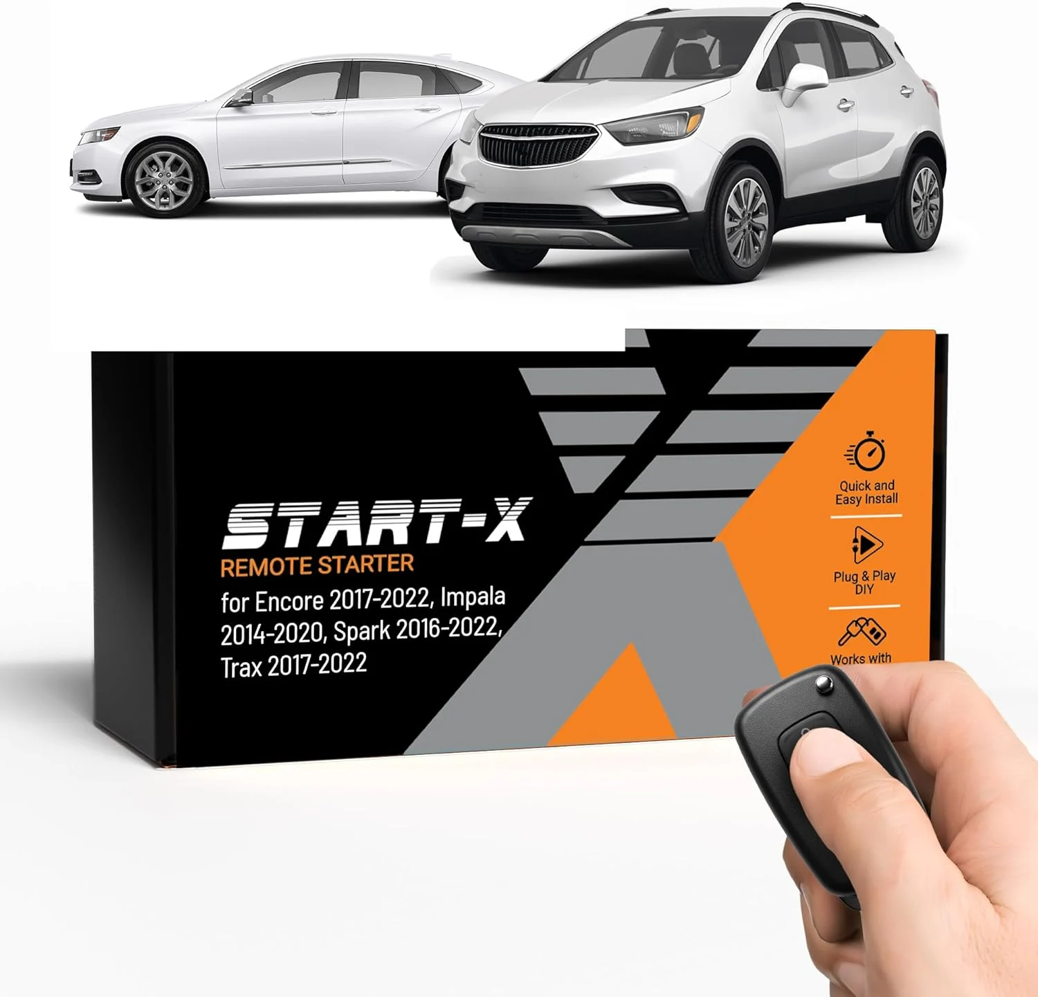 Start-X Remote Starter Kit for Chevrolet Encore (2017-2022), Impala (2014-2020), Spark (2016-2022), Trax (2017-2022) Vehicles | Push-to-Start Ignition | Plug N Play Install | Zero Wire Splicing