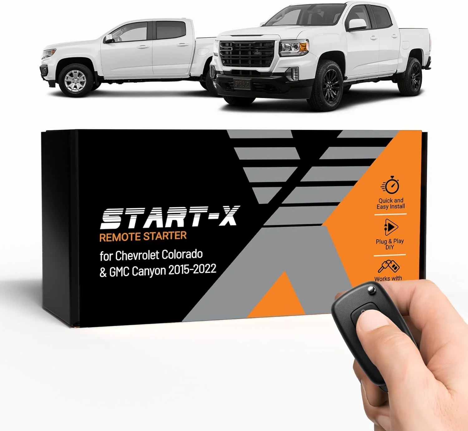 Start-X Remote Starter Kit for Chevy Colorado & GMC Canyon (2015, 2016, 2017, 2018, 2019, 2020, 2021, 2022) Trucks | Key Ignition | Plug N Play Install | Lock 3X to Remote Start | Zero Wire Splicing