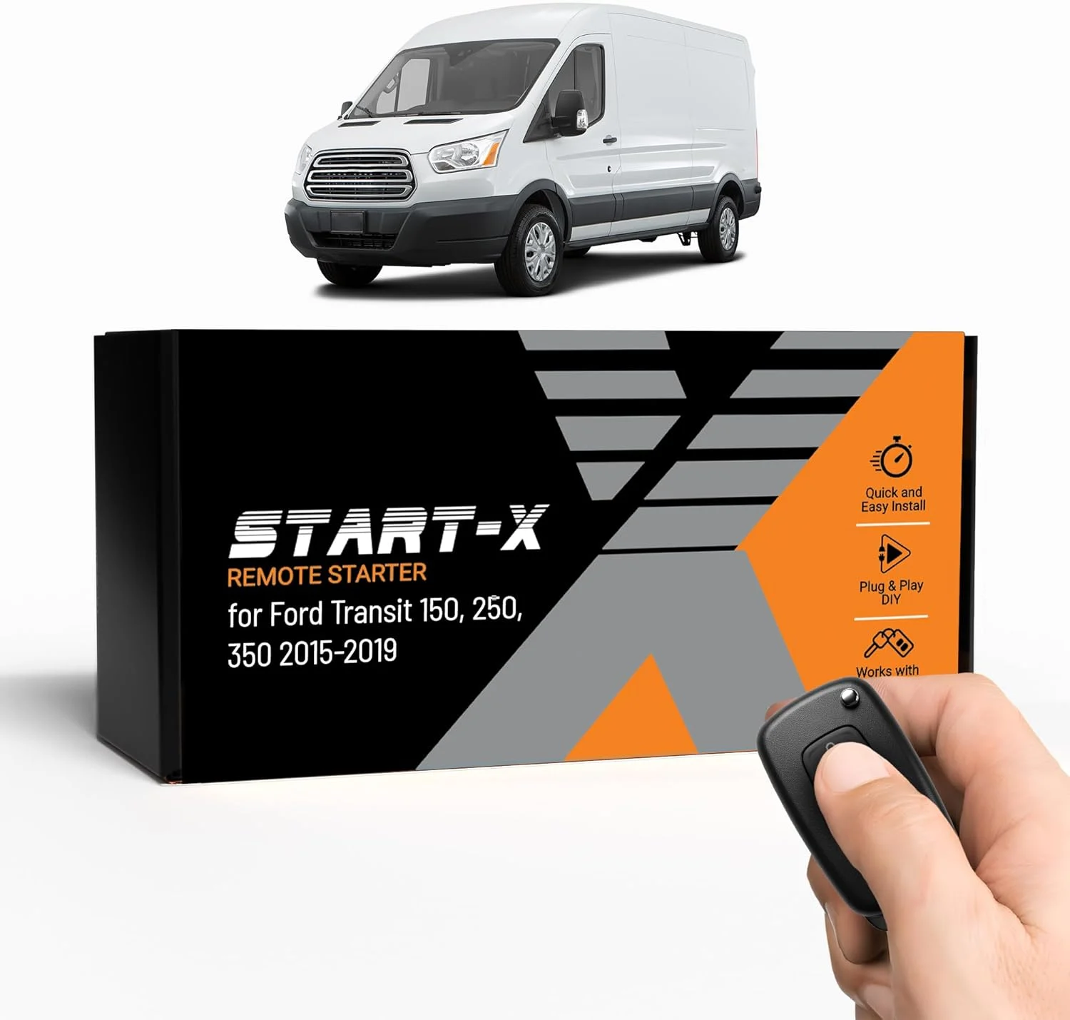 Start-X Remote Starter Kit for Ford Transit 150, 250, 350 (2015, 2016, 2017, 2018, 2019) Vehicles | Key Ignition | Plug N Play Install | Lock 3X to Remote Start