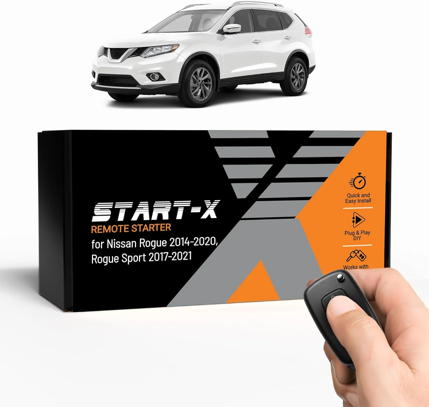 Start-X Remote Starter Kit for Nissan Rogue (2014, 2015, 2016, 2017, 2018, 2019, 2020) & Rogue Sport (2017-2021) Vehicles | Push-to-Start or Key Ignition | Plug N Play Install | Zero Wire Splicing