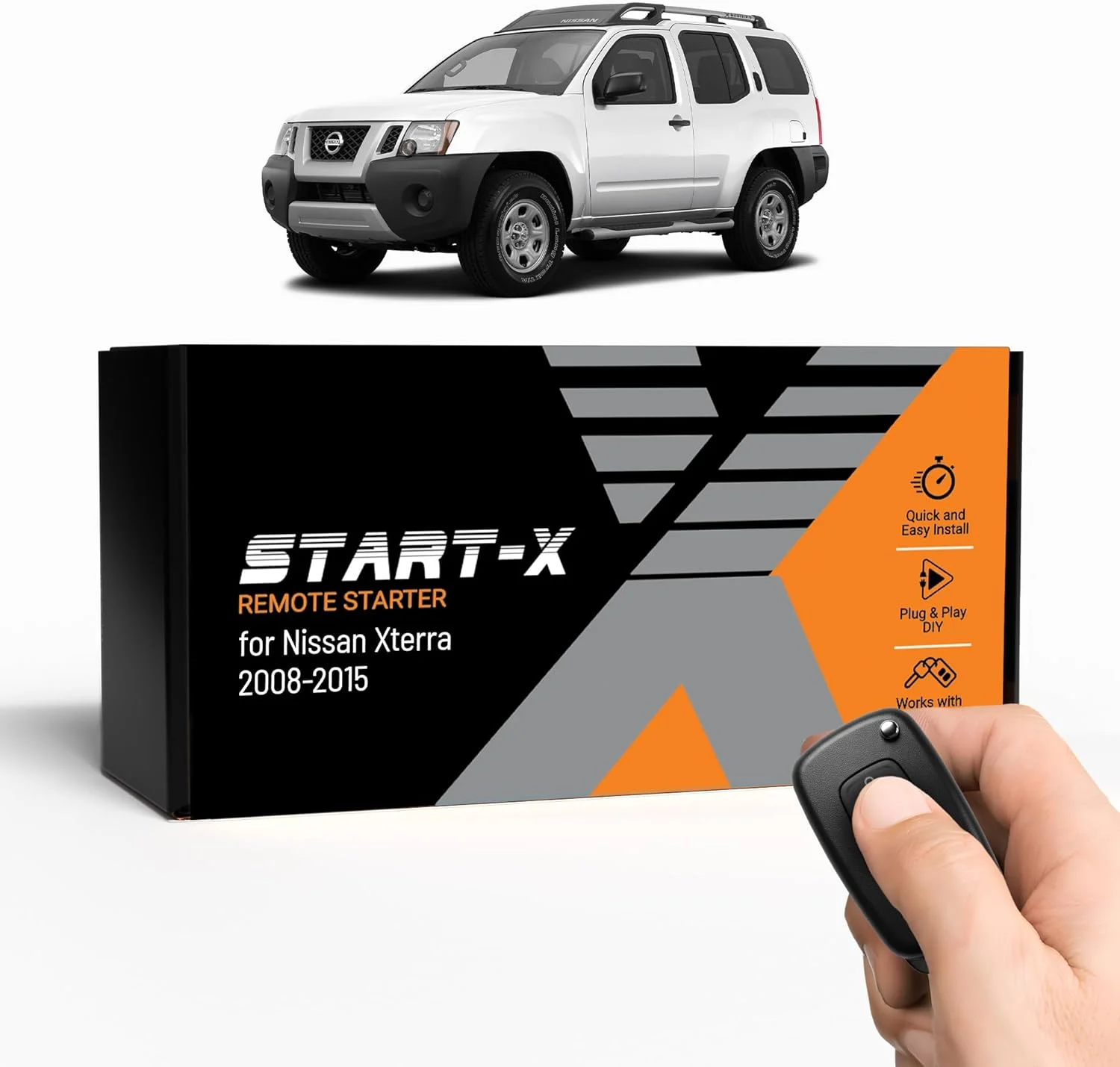 Start-X Remote Starter Kit for Nissan Xterra (2008, 2009, 2010, 2011, 2012, 2013, 2014, 2015) Vehicles | Key Ignition | Plug N Play Install | Lock 3X to Remote Start | Zero Wire Splicing