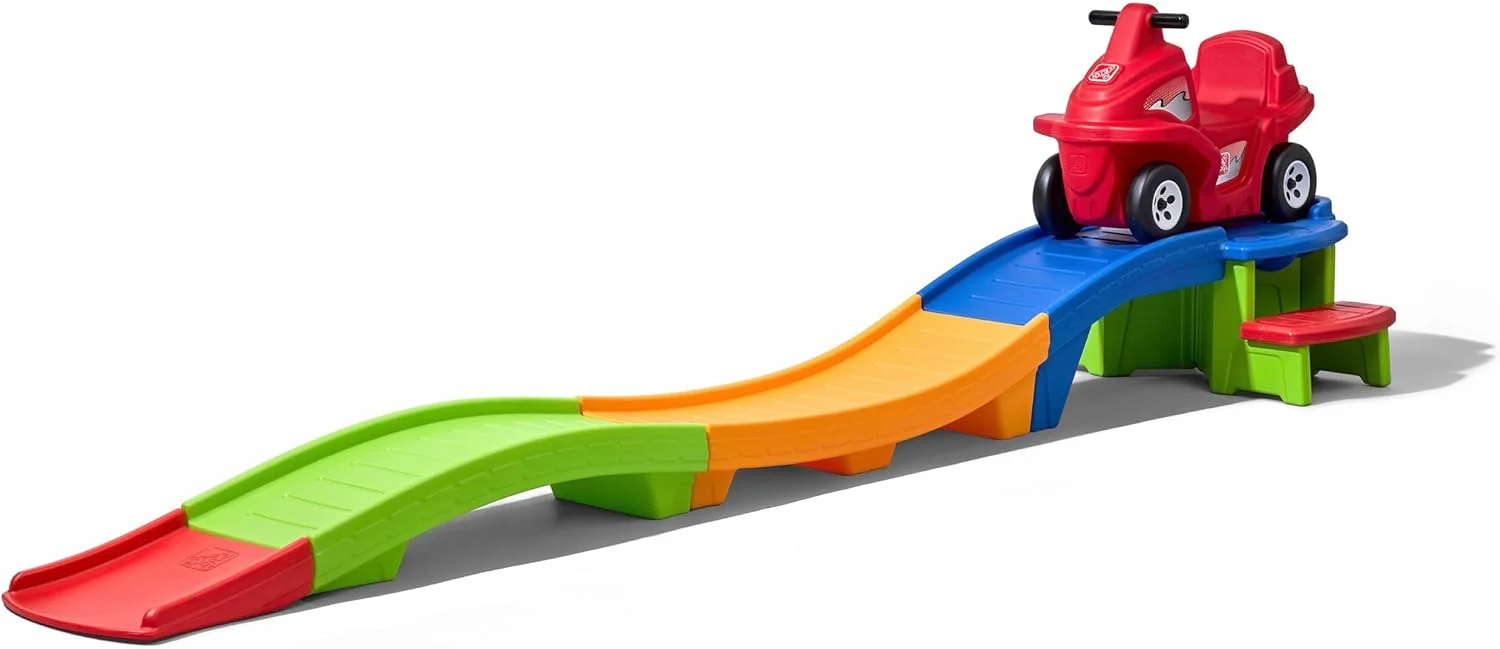 Step2 Up & Down Roller Coaster Toy for Kids, Ride On Push Car, Indoor/Outdoor Playset, Toddlers Ages 2 – 5 years old, Compact Storage, Max Weight 50 lb., Multicolor