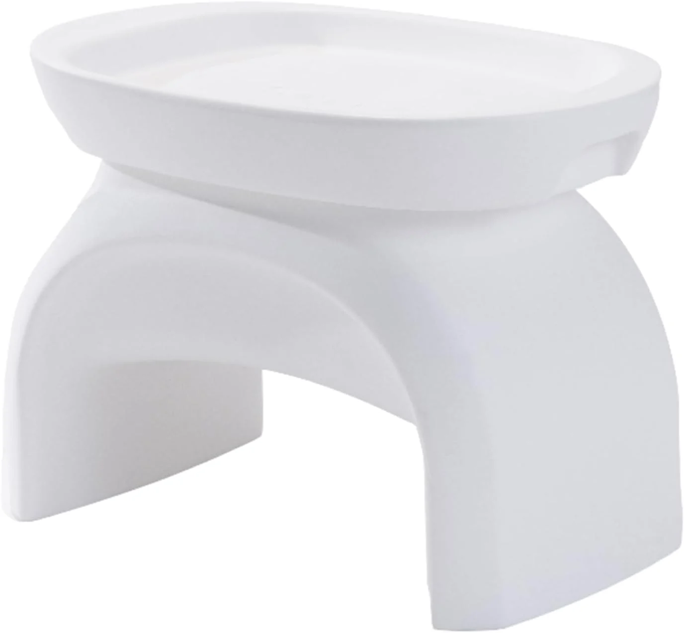 Step2 Vero Side Table with Serving Tray, Outdoor/Indoor Waterproof Patio Furniture, Use in Pools Up to 9″ Water or Poolside Ledge, Made of Durable Plastic, Integrated Weight System, White
