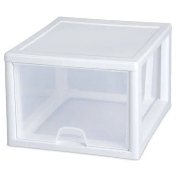 Sterilite 23108004 Stacking Drawer, White, 27 Quart,Each