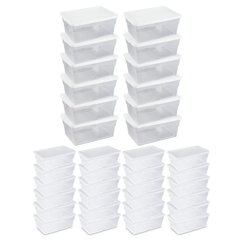 Sterilite 6 Quart Storage Tote, 12 Pack, and 16 Quart Storage Tote, 12 Pack