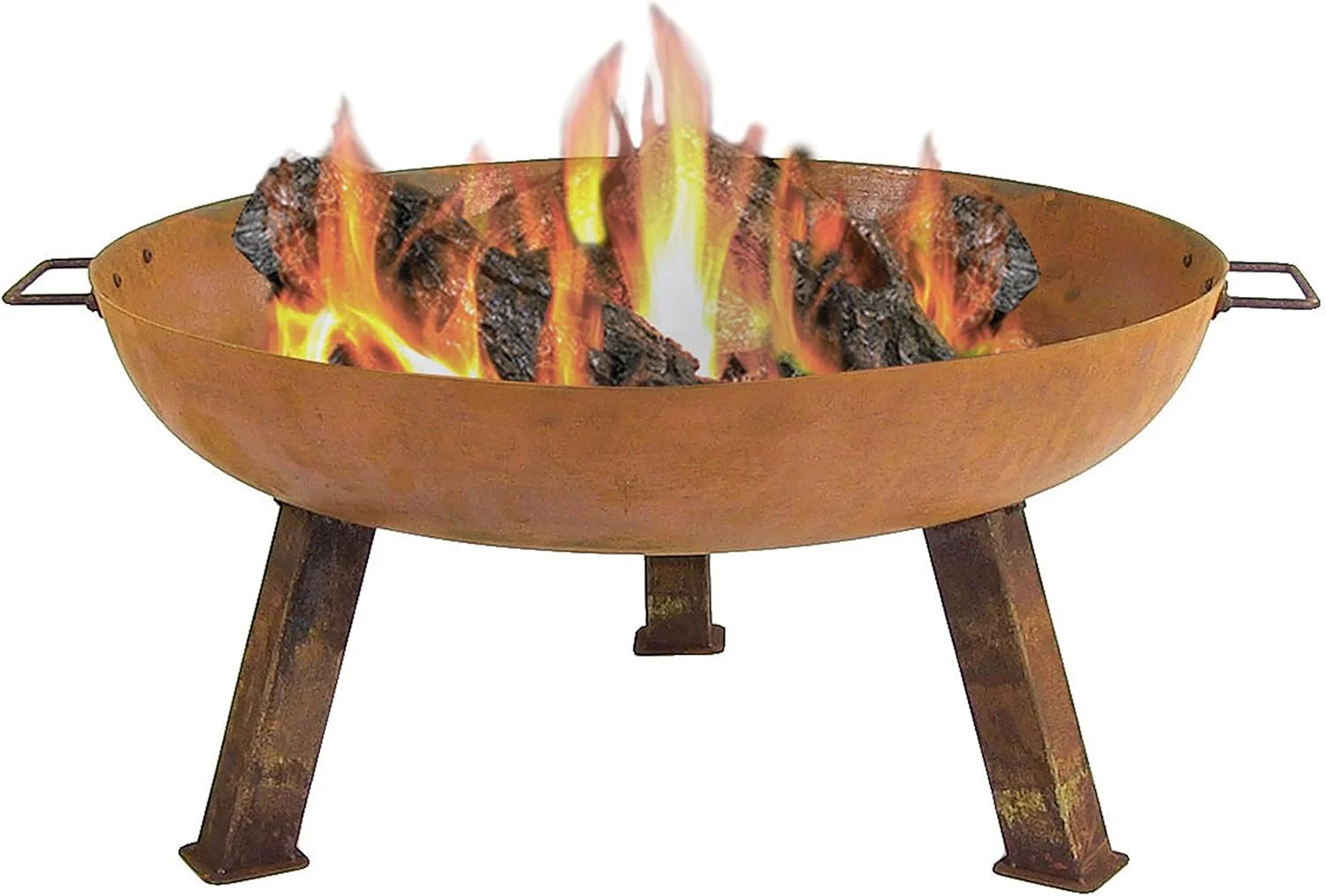Sunnydaze 30-Inch Cast Iron Heavy-Duty Fire Pit for Outside – Wood-Burning Outdoor Fire Pit Bowl with Handles – Oxidized Finish