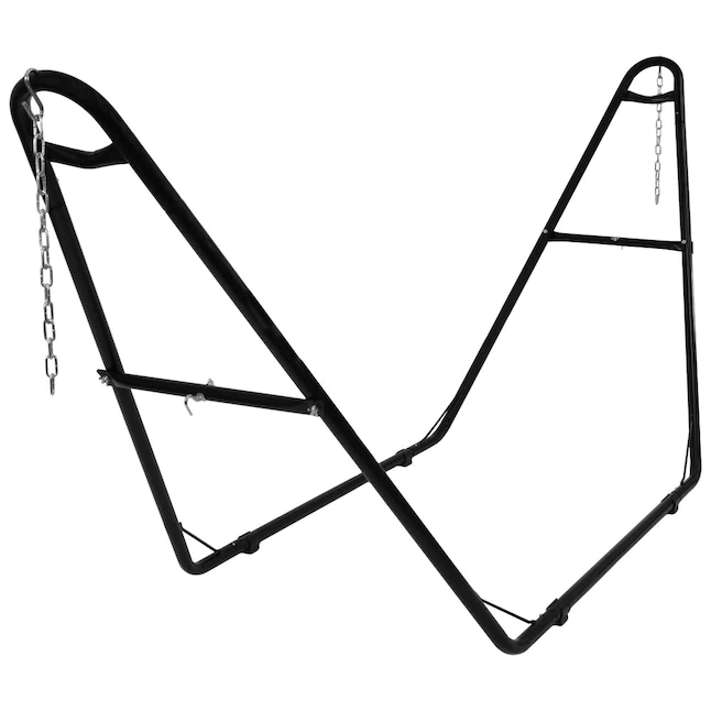 Sunnydaze Decor 550-Pound Capacity Universal Multi-Use Heavy-Duty Steel Hammock Stand 2 Person Fits Hammocks 9 to 14 -ft Long Black