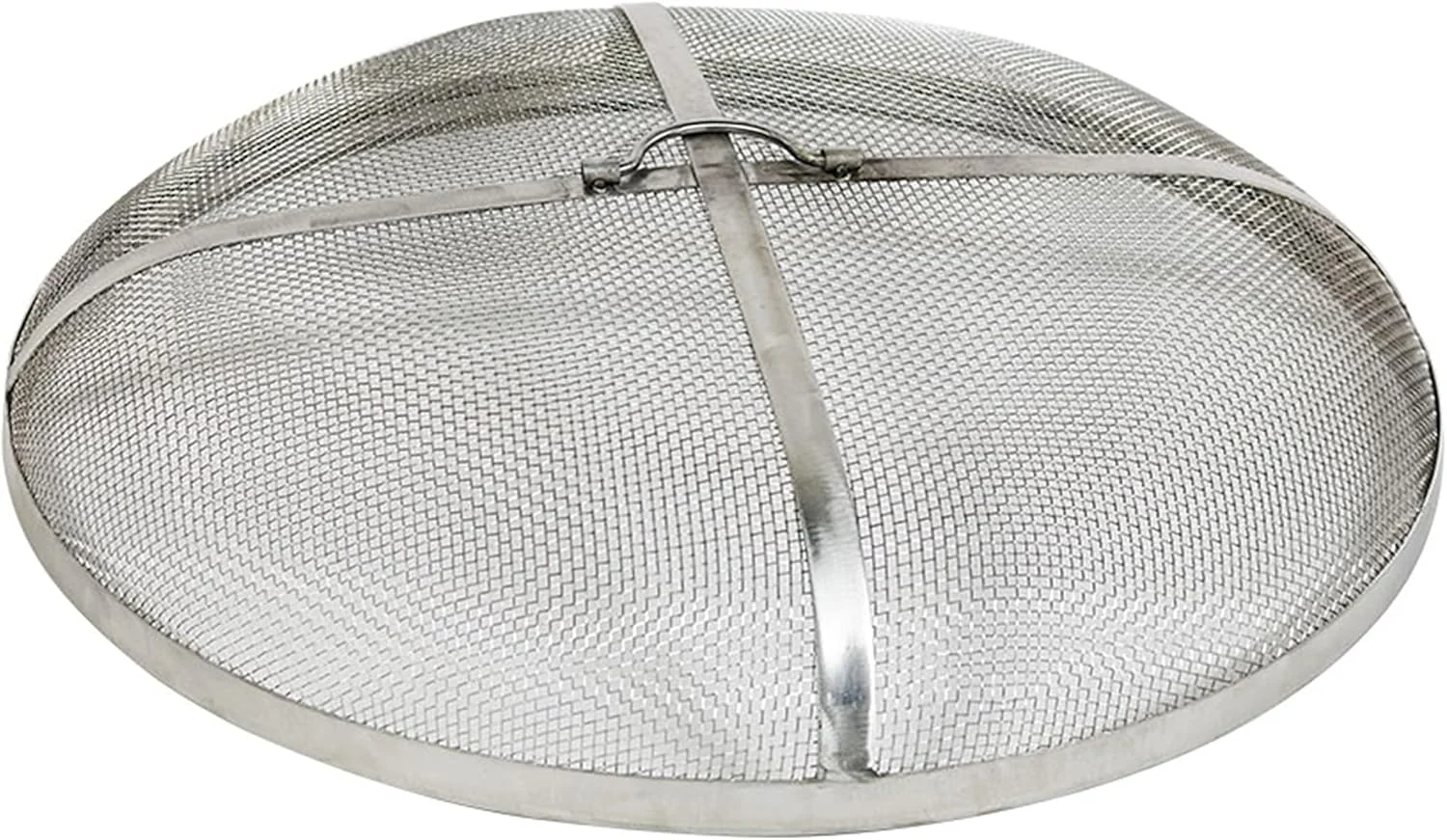 Sunnydaze Round Fire Pit Screen Cover – 40-Inch Stainless Steel Mesh Fire Pit Spark Screen – Spark Lid Top Cover with Handle
