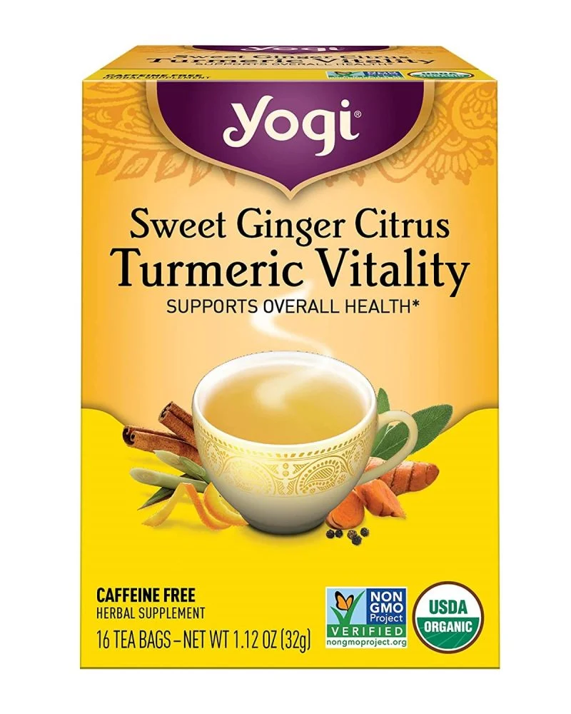 Yogi Tea, Sweet Ginger Citrus Turmeric Vitality, 4 Pack, 64 Tea Bags