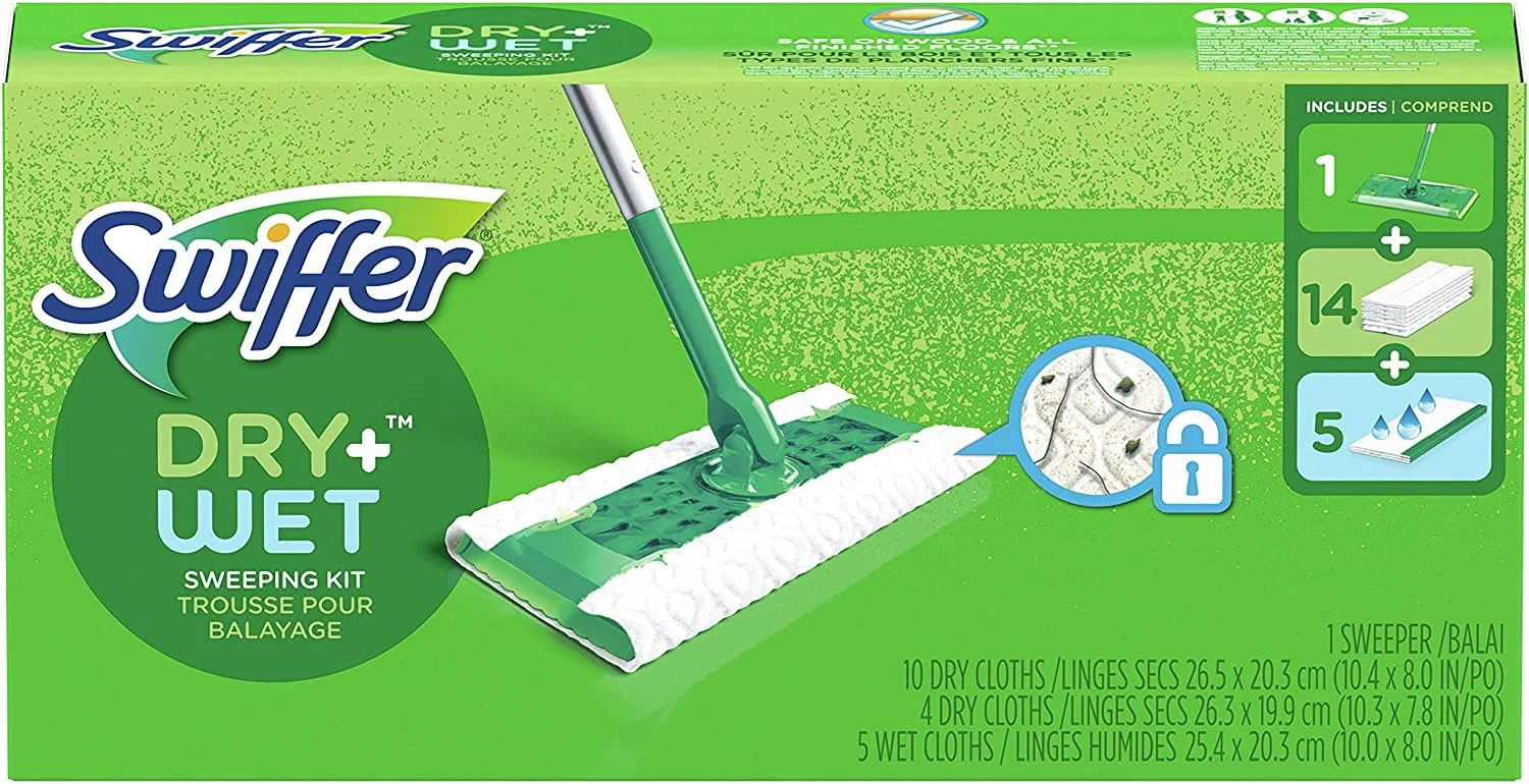Swiffer Sweeper 2-in-1, Dry and Wet Multi Surface Floor Cleaner, 20 Piece Set