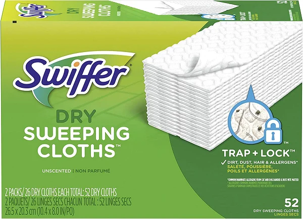 Swiffer Sweeper Dry Mop Refills for Floor Mopping and Cleaning, 52 Count