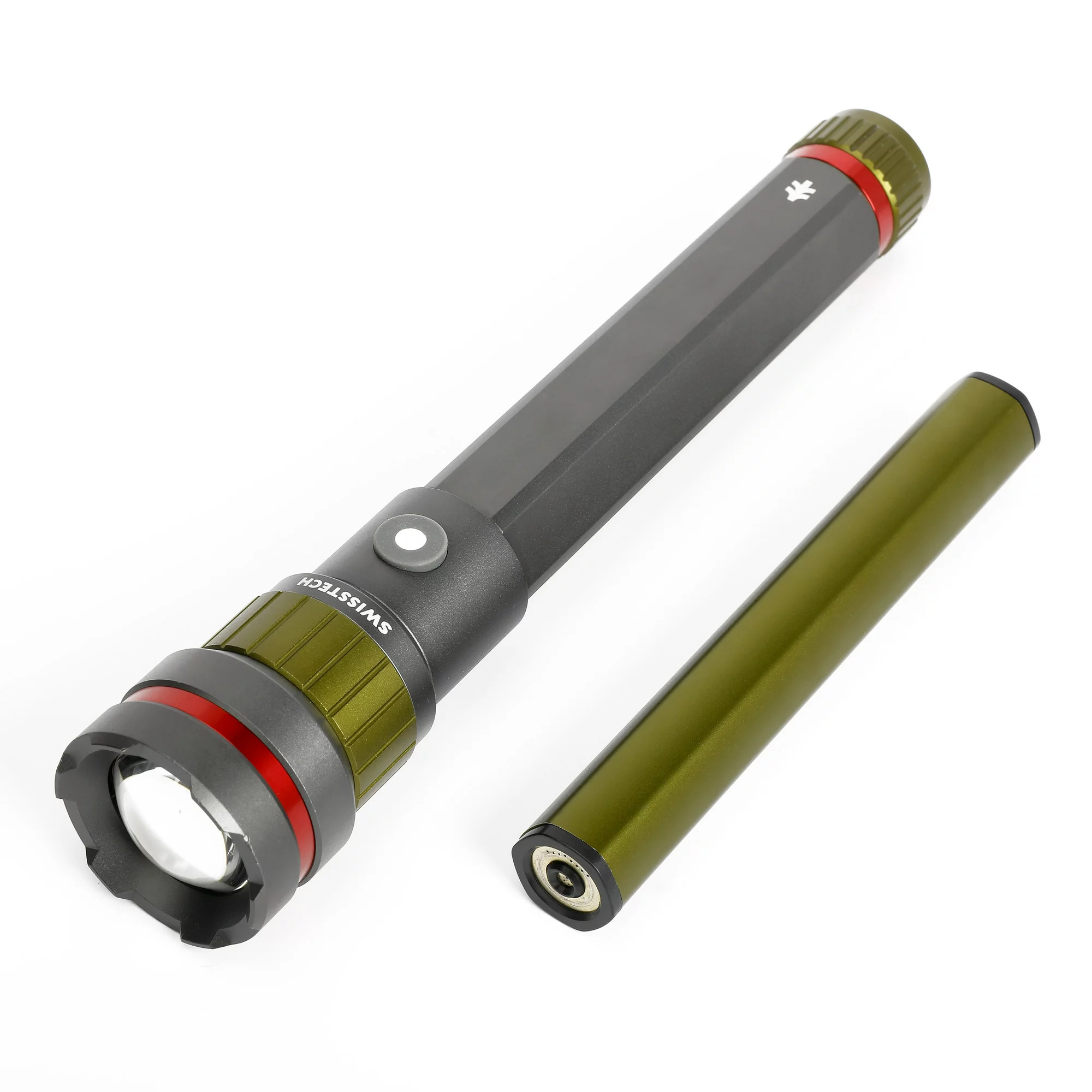 Swiss Tech Erleuchten 3000 Lumen LED Flashlight, IP67 Waterproof, Drop Resistant, Rechargeable Flashlight with 5200 mAh Power Bank