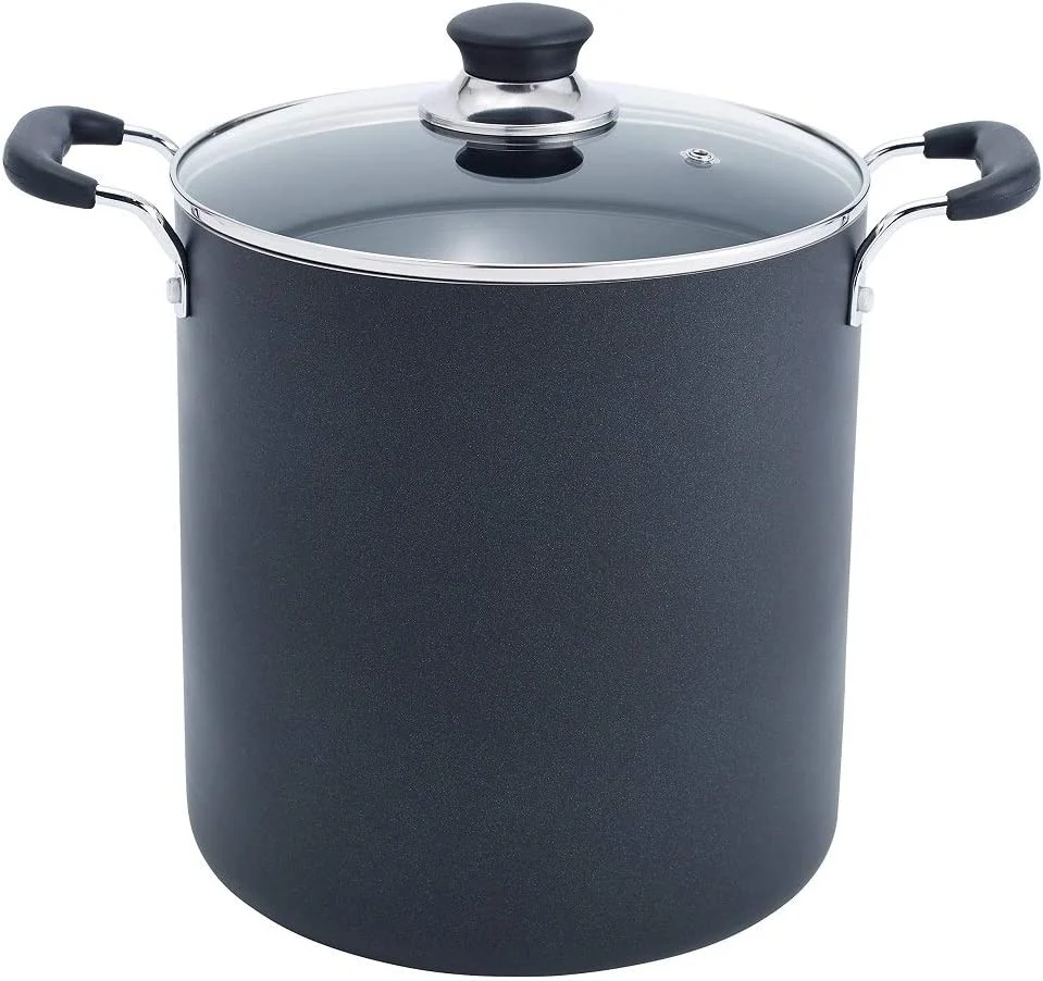 T-fal B36262 Specialty Total Nonstick Dishwasher Safe Oven Safe Stockpot Cookware, 12-Quart, Black