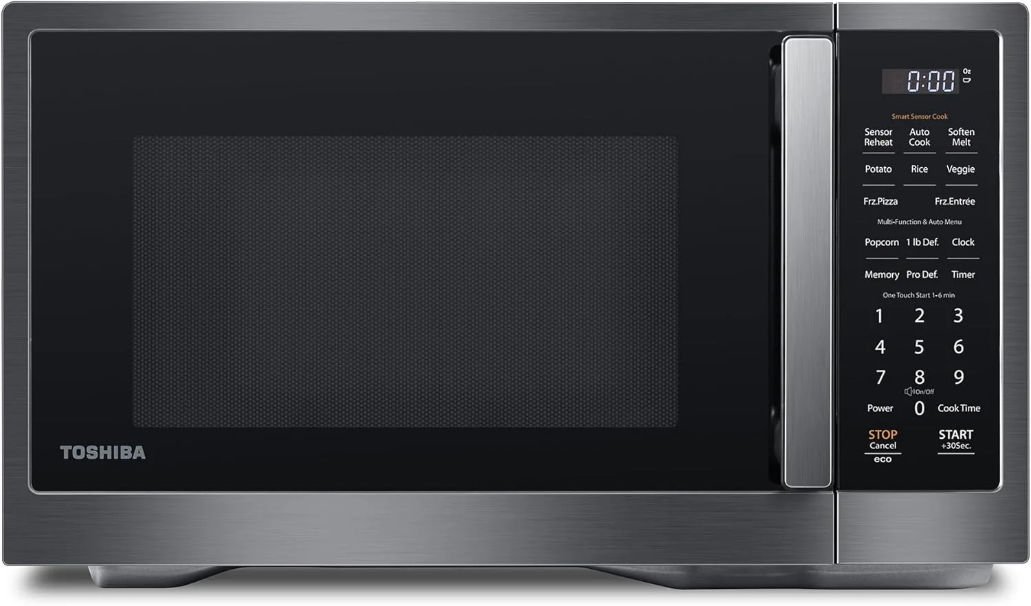 TOSHIBA ML4-EM12PA(BS) Countertop Microwave Oven with Stylish Design As Kitchen Essentials, Smart Sensor, 13 Auto Menus&Mute Function, 1.2 Cu Ft with 12.4″ Turntable, 1000W, Black Stainless Steel