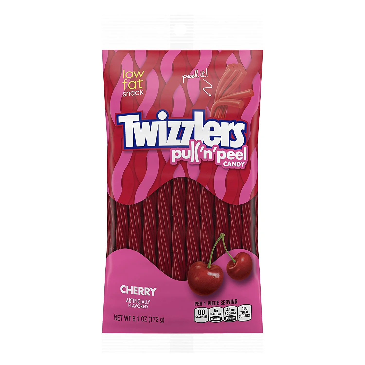 TWIZZLERS PULL ‘N’ PEEL Cherry Flavored Chewy Candy, 6.1 oz Bags (12 Count)