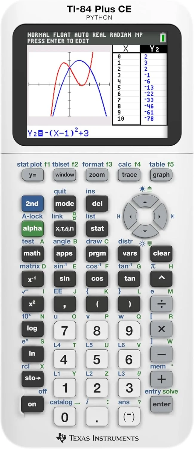 Texas Instruments TI-84 Plus CE Color Graphing Calculator, Bright White
