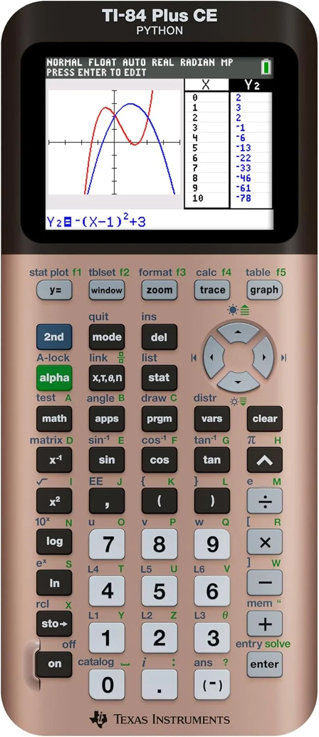 Texas Instruments TI-84 Plus CE Color Graphing Calculator, Rose Gold (Metallic)