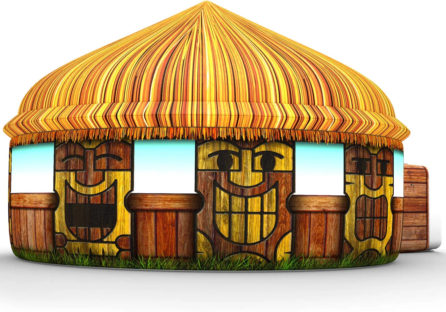 The Original AIR FORT Build A Fort in 30 Seconds, Inflatable Fort for Kids (Tiki Hut)
