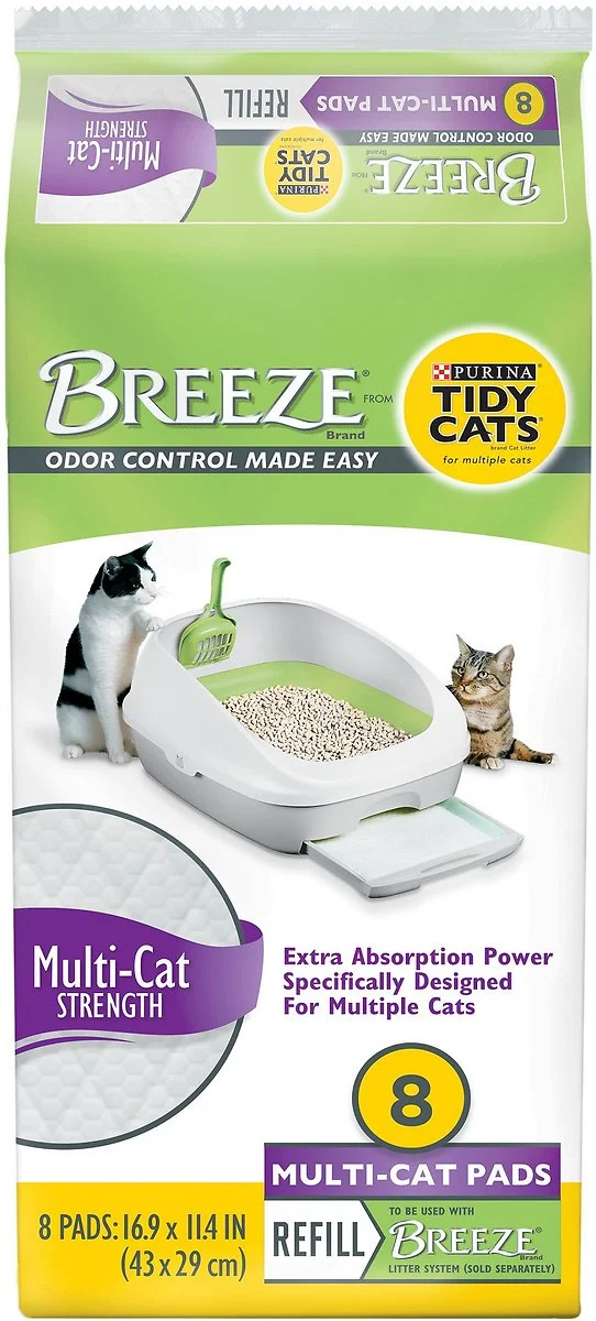 Tidy Cats Breeze Multi-Cat Strength Cat Pads, 32 Count