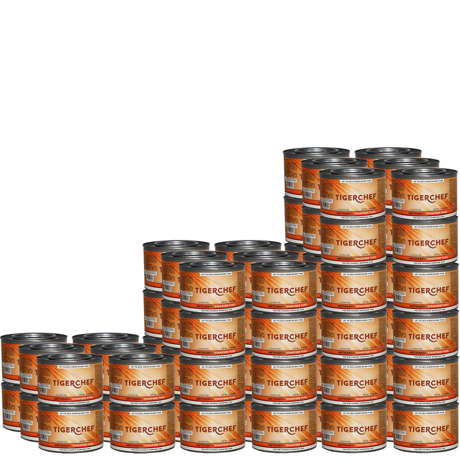 Tiger Chef Fancy Heat Methanol Blue Gel Fuel 7 oz Cans – Burns 2.5 Hours (72)