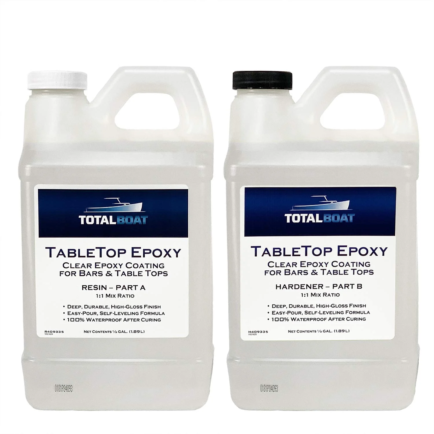 TotalBoat Table Top Epoxy Resin 1 Gallon Kit – Crystal Clear Coating and Casting Resin for Bar Tops, Table Tops, Wood, Concrete, Epoxy Art & Craft