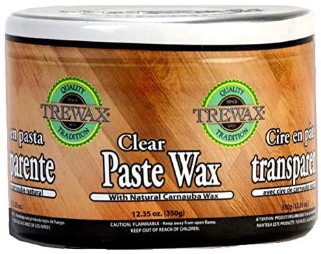 Trewax Paste Wax with Natural Carnauba Wax, Clear, 12.35-Ounce