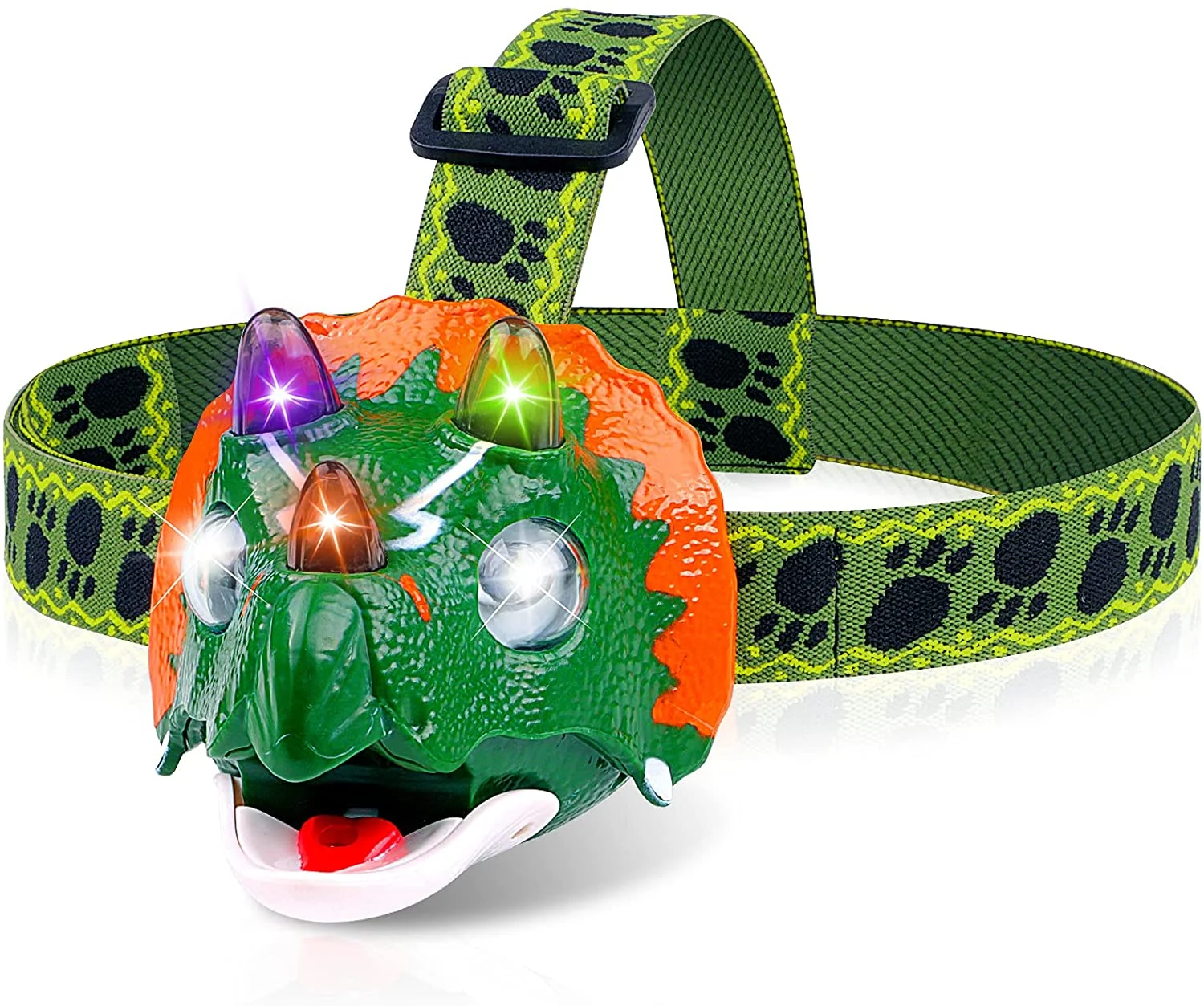 Triceratops LED Headlamp – Dinosaur Headlamp for Kids Camping Essentials