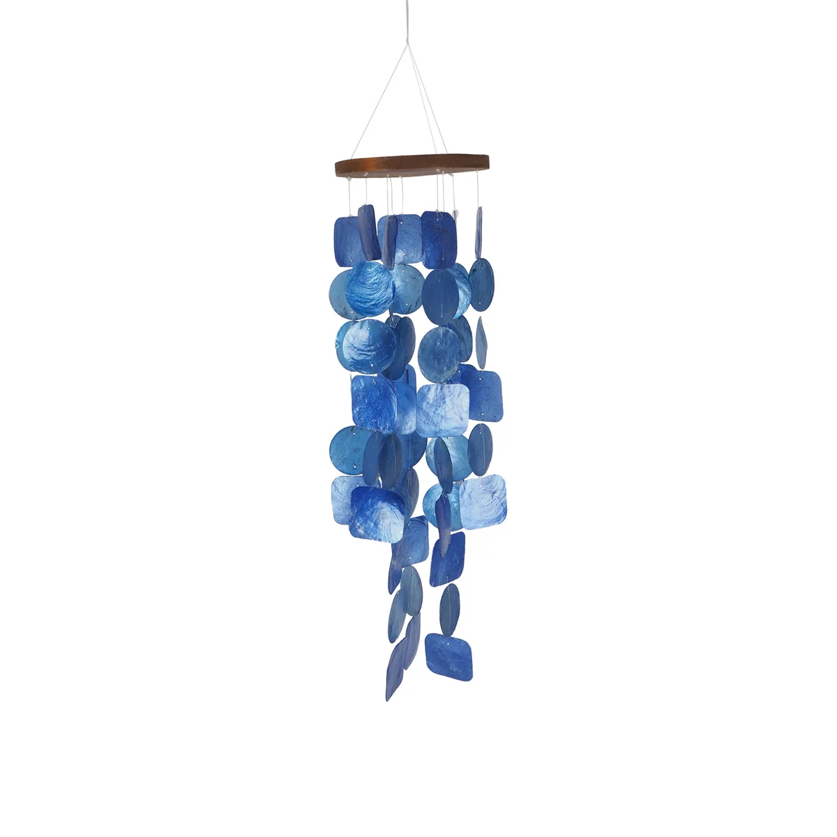 The Urban Port UPT-207779 Aesthetically Designed Handmade Wind Chime with Capiz Shell Hangings, Blue