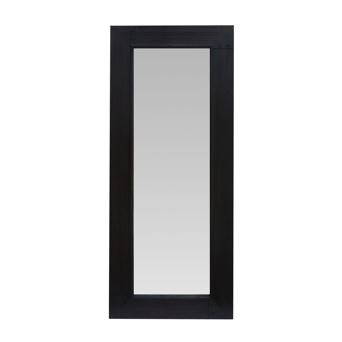 The Urban Port 67 `` Leaning Floor Full Length Mirror with Wooden Framework, Brown