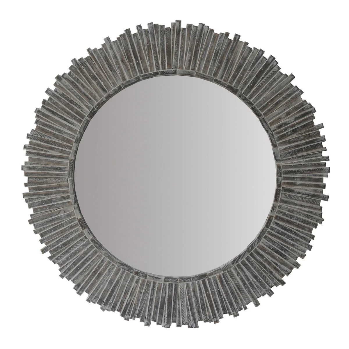The Urban Port UPT-226274 32" Round BeveLed Floating Wall Mirror , Gray
