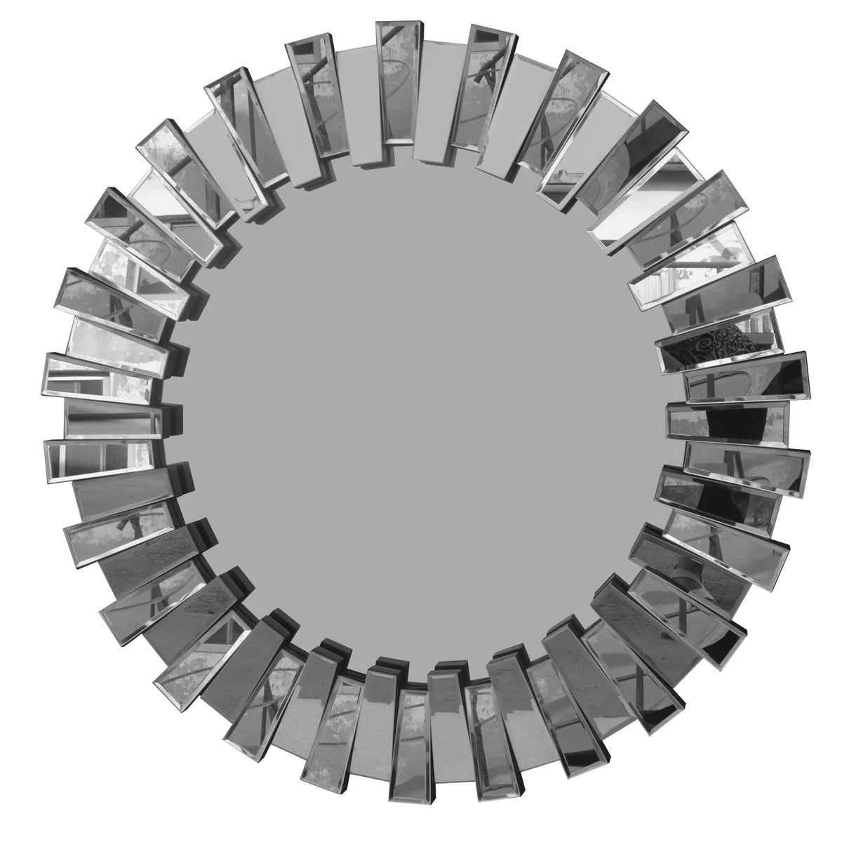 The Urban Port 32 `` Contemporary Floating Wall Mirror with Designer Frame, Silver