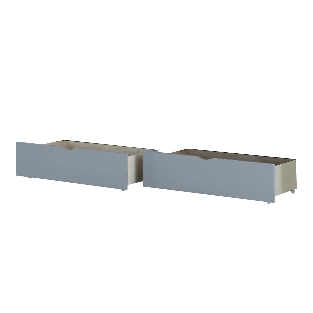 Benzara Underbed Storage Wooden Box with Caster Wheels, Set of 2, Gray