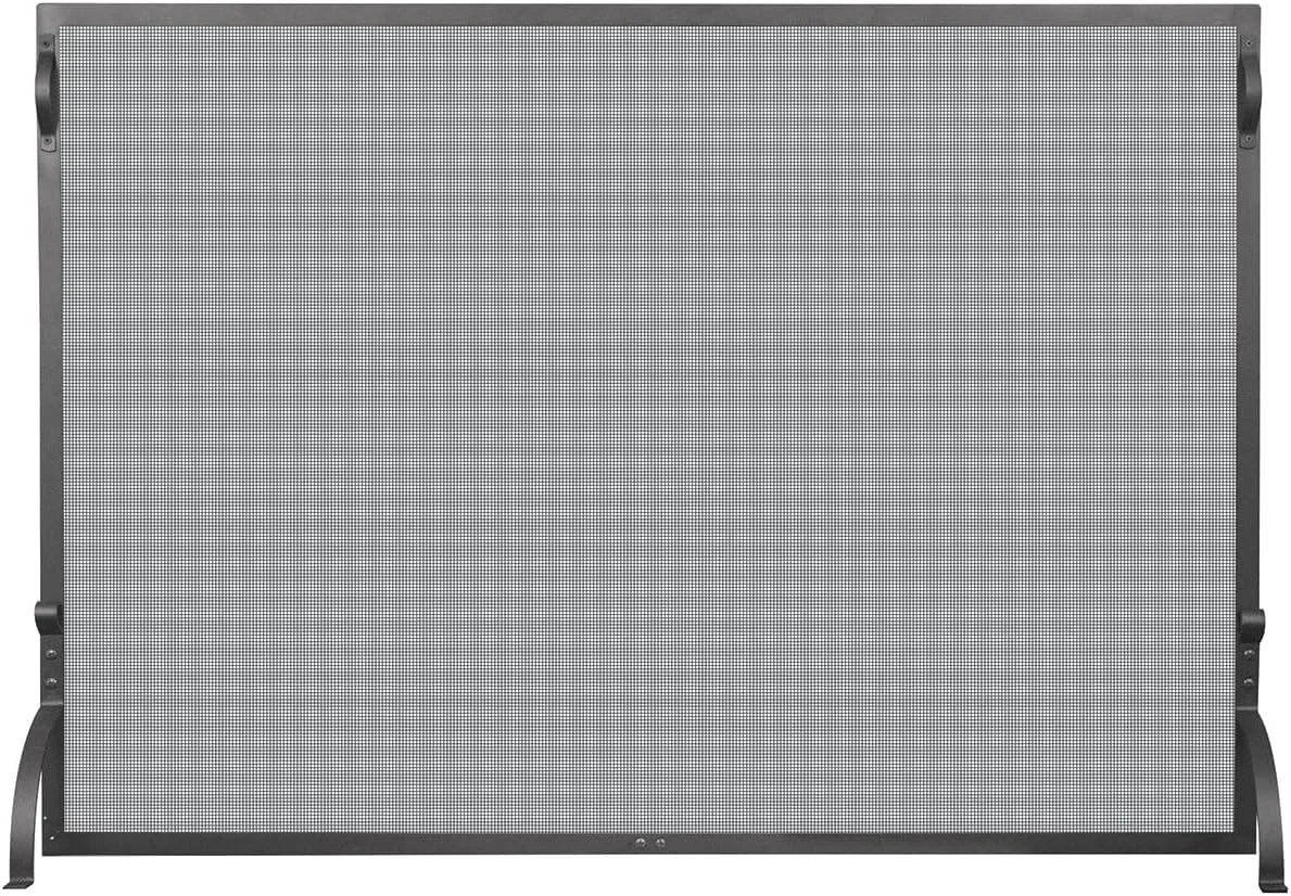 UniFlame, S-1075, Large Wrought Iron Spark Guard Fireplace Screen (50″ Wide x 35″ Tall)