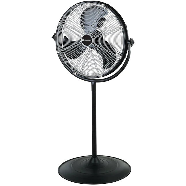 Utilitech 20-in 3-Speed Indoor or Outdoor Black Pedestal Fan (SFSDE-500B-A)